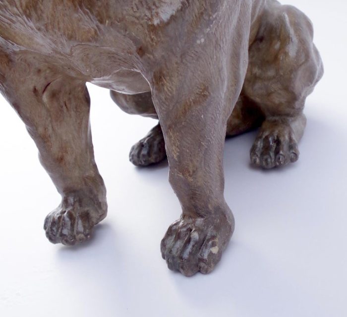 bulldog ceramic sculpture paws
