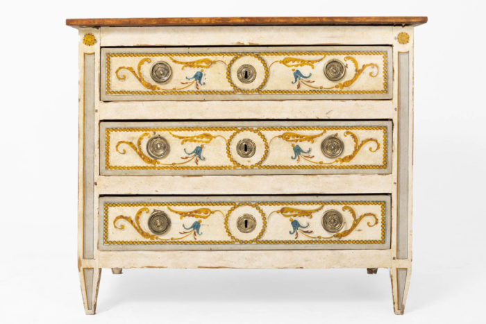louis xvi painted wood commode front