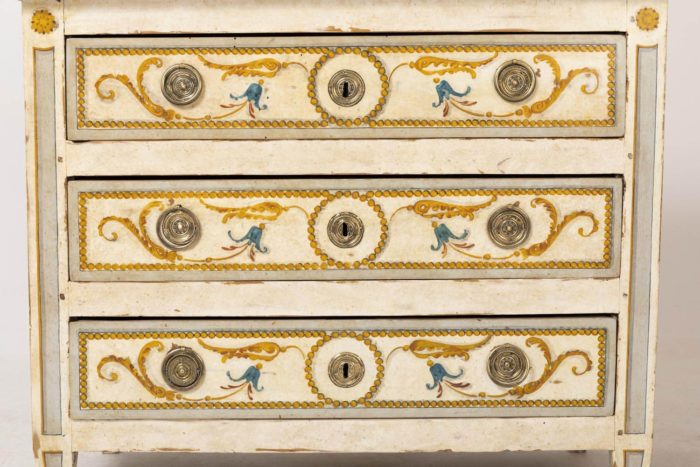 louis xvi painted wood commode drawers 2
