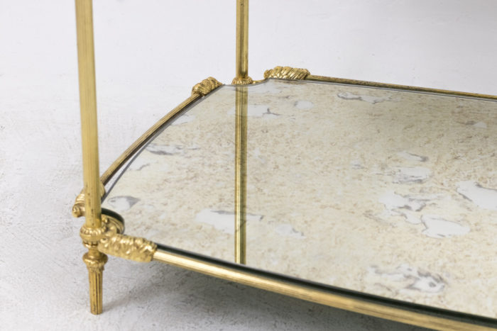 transition style coffee table oxidized mirror