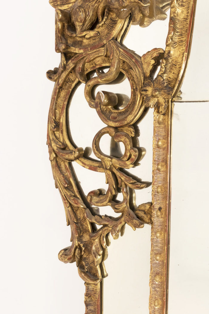 french regence style mirror giltwood flower