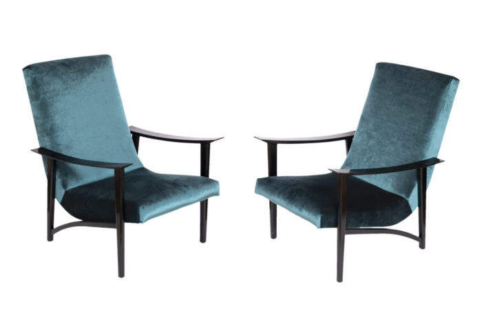 scandinavian armchairs blue velvet arne hovmand olsen