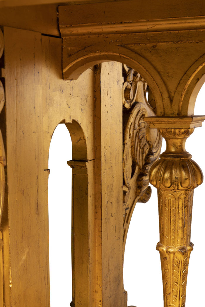 table style renaissance gilt wood stand detail