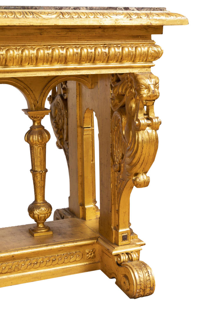 table style renaissance gilt wood