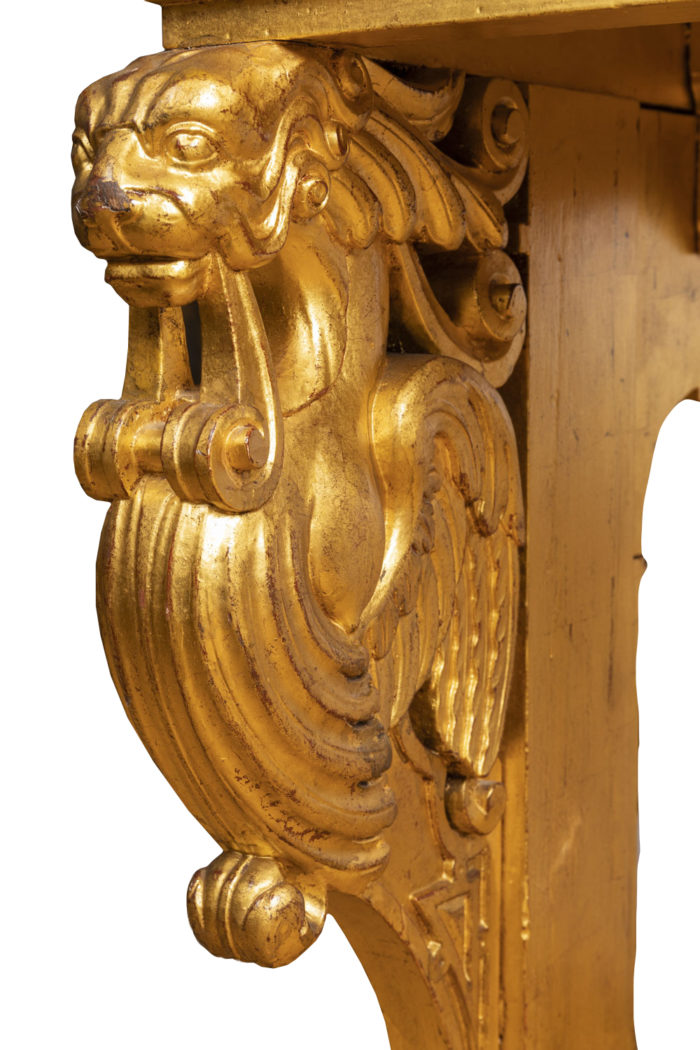 table style renaissance gilt wood sphinx
