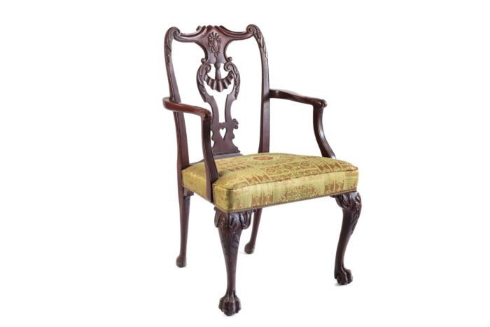fauteuils chippendale laqué rouge