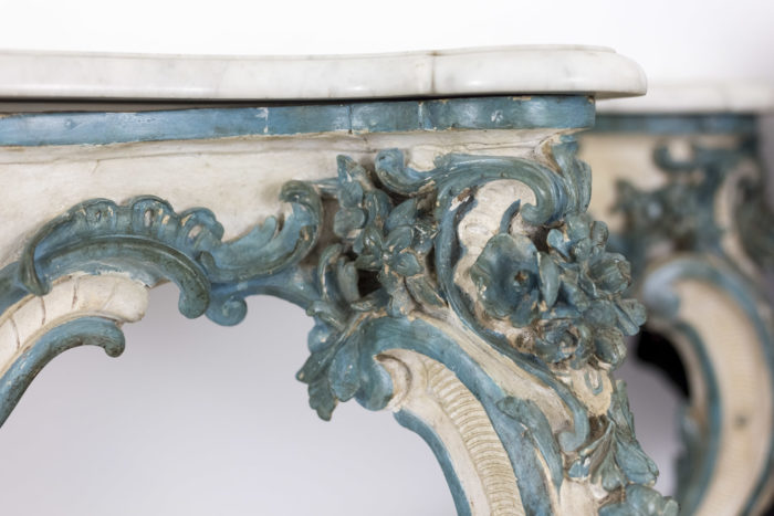 louis xv style console carved decor