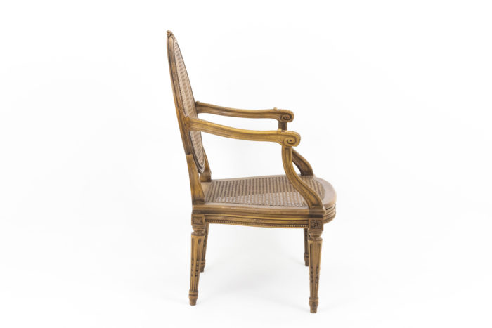 cane louis xvi style armchairs side