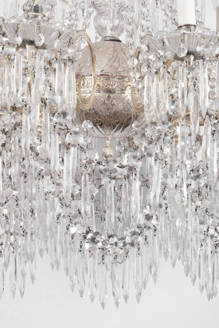 silvered bronze chandelier napoleon III bottom