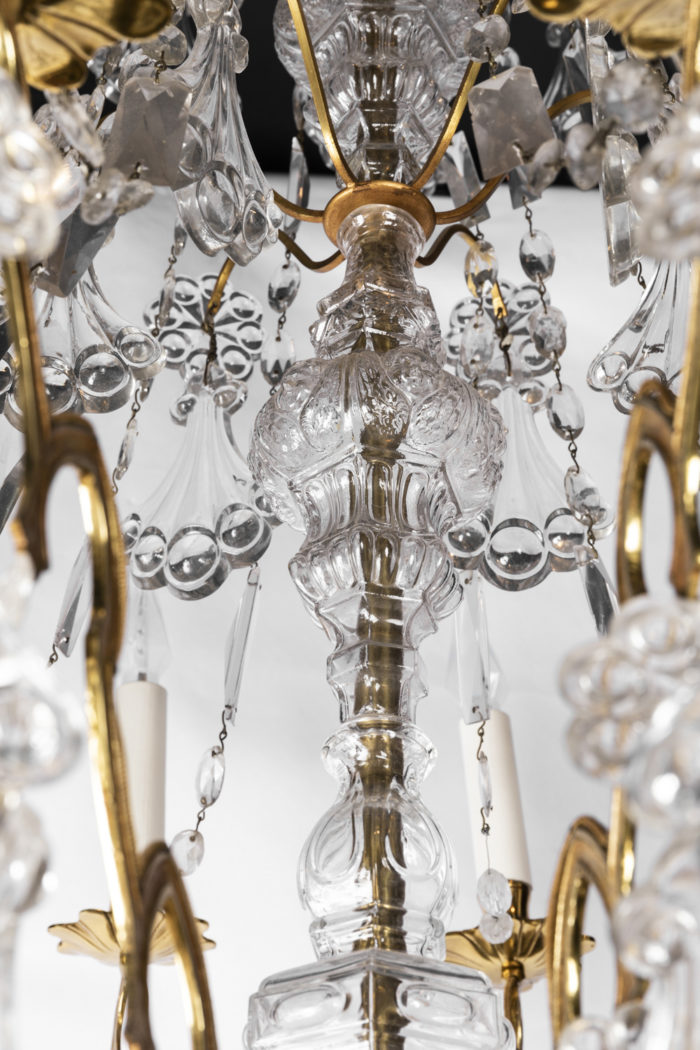 chandelier gilt bronze crystal shaft