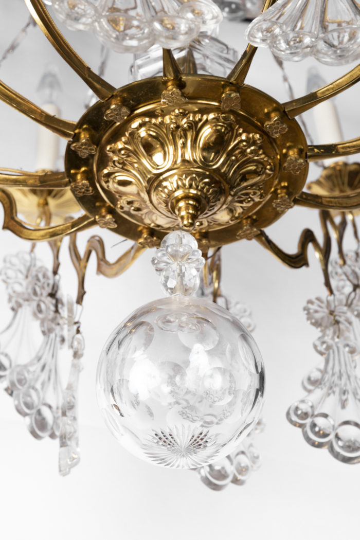 chandelier crystal gilt chiselled bronze