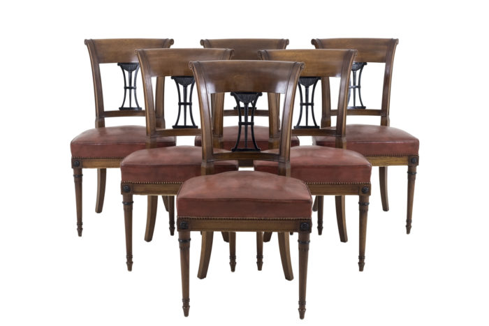 directoire style chairs mahogany leather