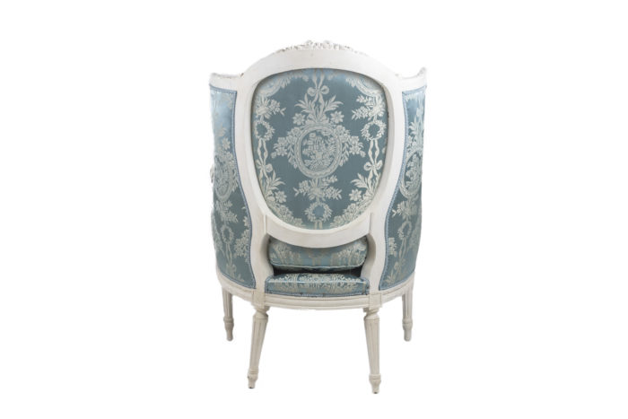 louis xvi style bergeres grey lacquered back