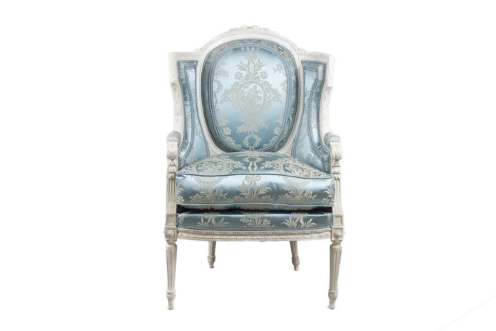 louis xvi style wing bergeres grey lacquered
