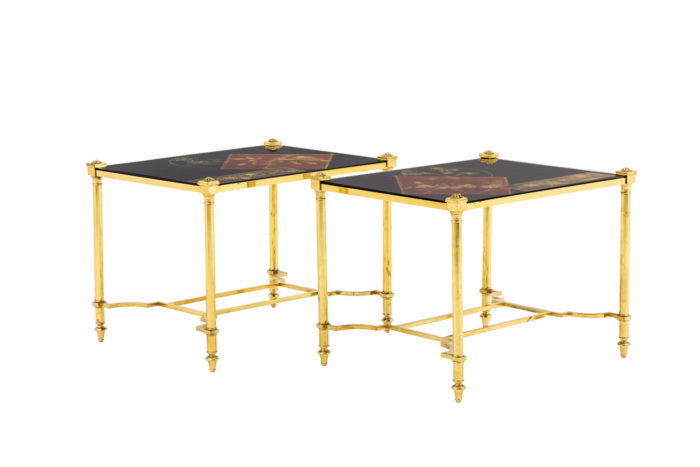 end tables chinese lacquer gilt brass