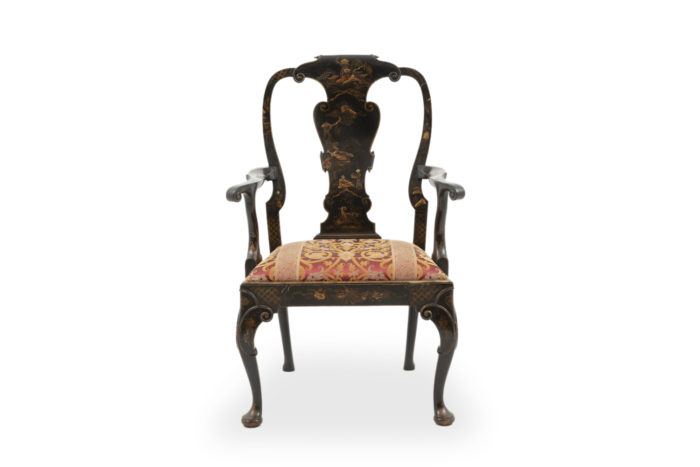 chinese chippendale armchair black lacquered