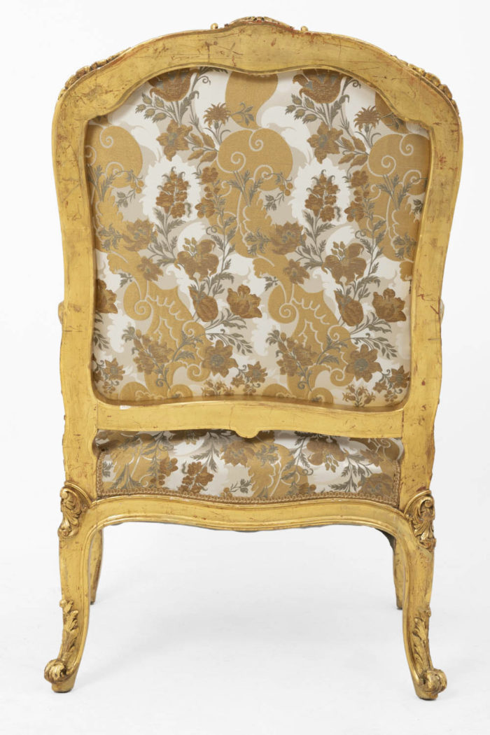 fauteuil style louis XV bois doré dos