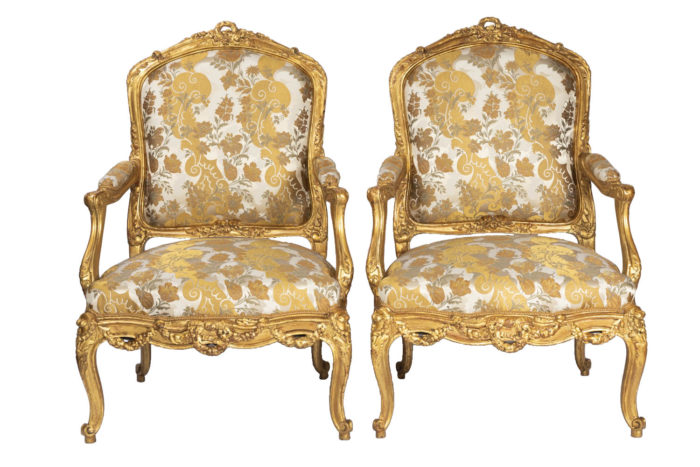 louis xv style armchairs gilt wood
