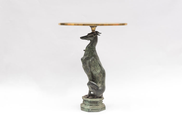 greyhound pedestal table bronze marble