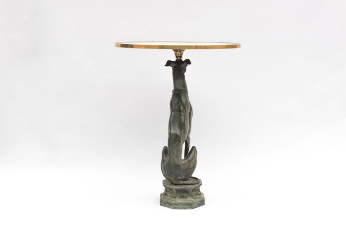 greyhound pedestal table bronze marble