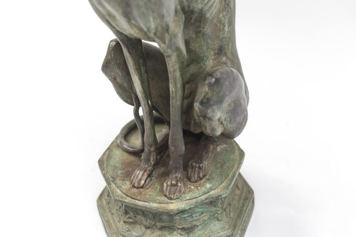 greyhound pedestal table patinated bronze legs