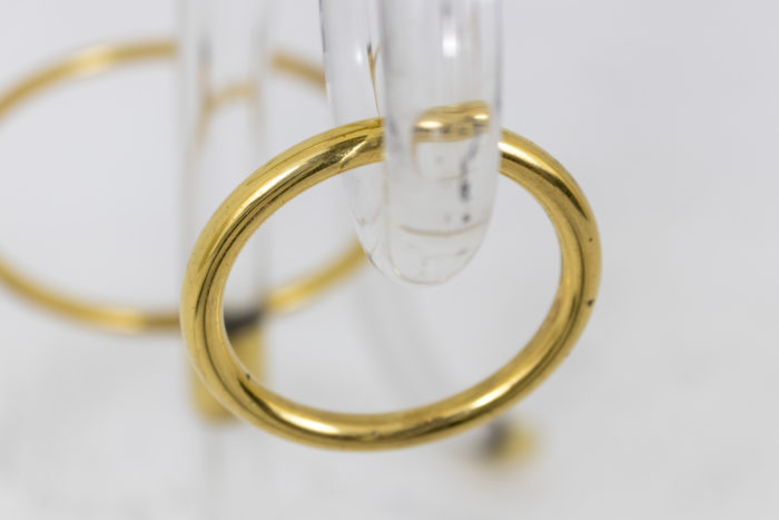 hollis jones pedestal table lucite gilt brass ring