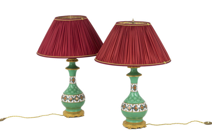 green paris porcelain lamps