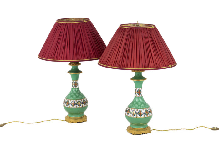 green paris porcelain lamps