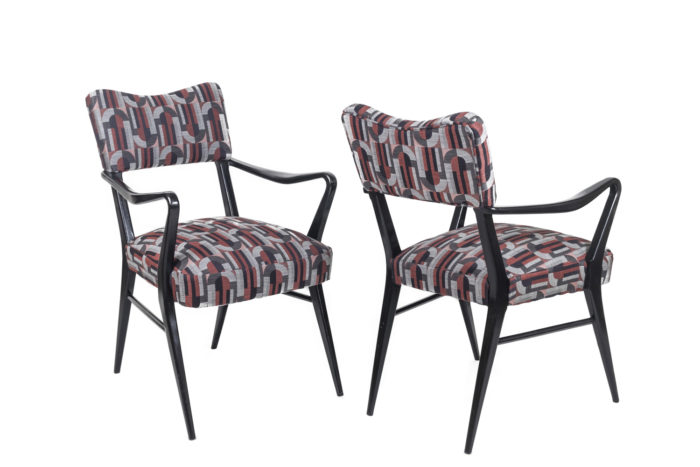 ico parisi style armchairs black lacquered