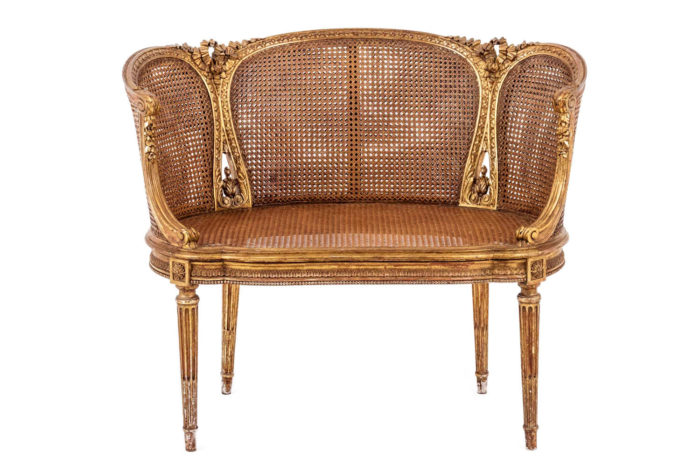 canape style louis xvi canne assise sans coussin