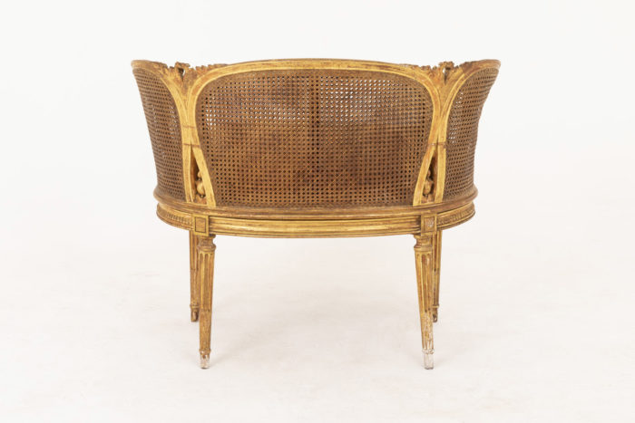 louis xvi style cane sofa gilt wood back