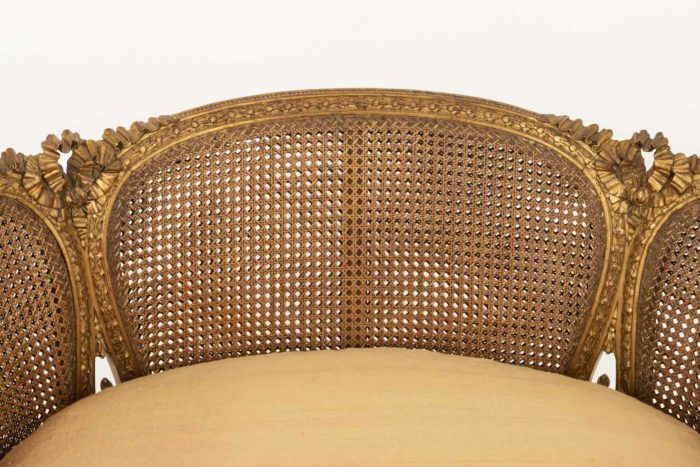 louis xvi style cane sofa gilt wood back