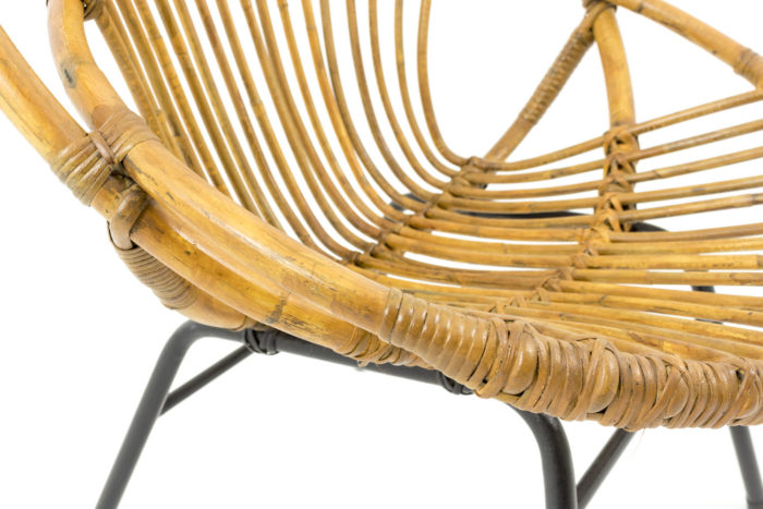 shell wicker armchairs seat