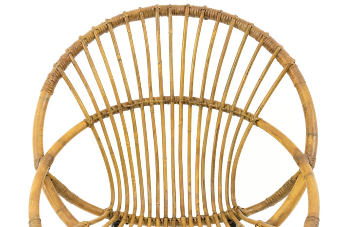 shell wicker armchairs back