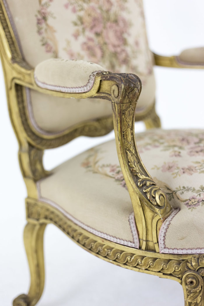 transition style armchairs gilt wood carved arm
