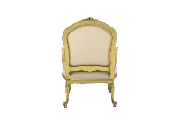 transition style armchairs gilt wood back