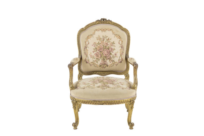 transition style armchairs gilt wood