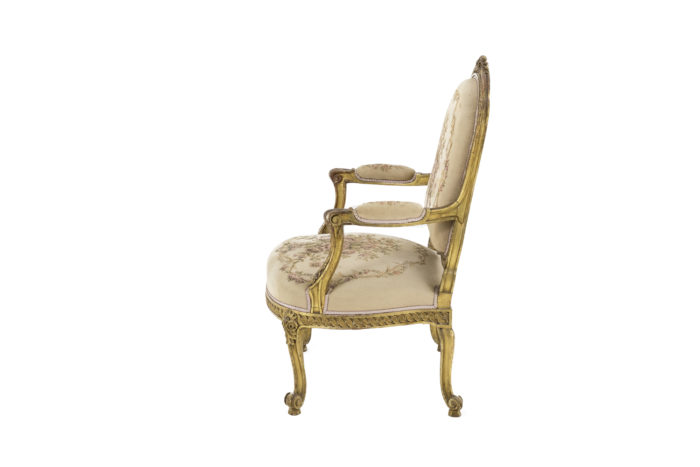 transition style armchairs gilt wood side