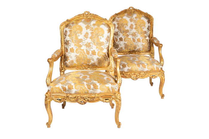 louis xv style armchairs gilt wood main