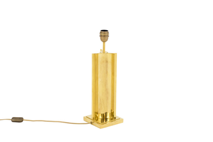 modern gilt brass lamp geometrical shaft