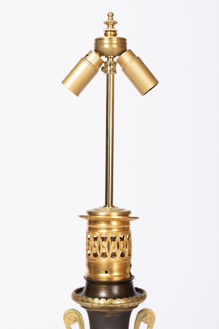 guilloche sheet metal lamp gilt bronze mount