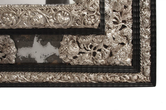 regence style mirror embossed brass spandrels