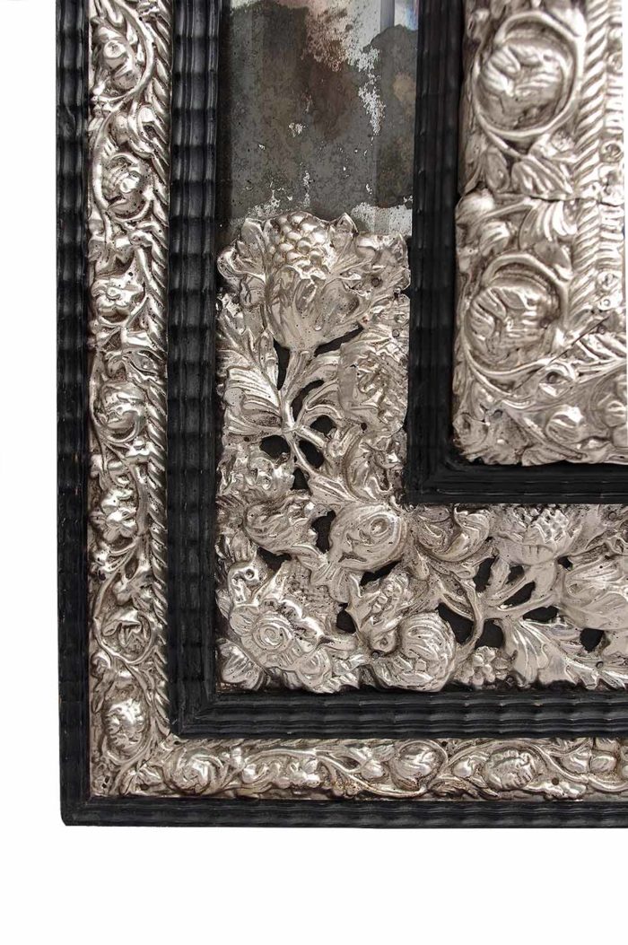 regence style mirror embossed brass spandrels