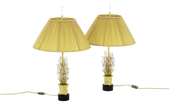 lamps glass crystals gilt brass