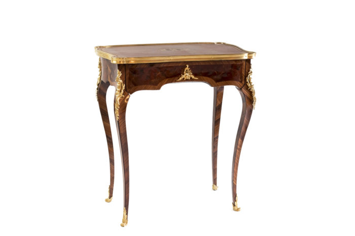 louis xv style small table marquetry gilt bronze