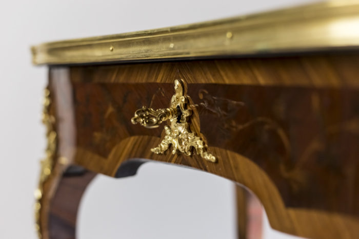 louis xv style small table gilt bronze escutcheon