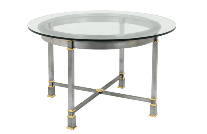 table metal brosse plateau circulaire 1970 pcple
