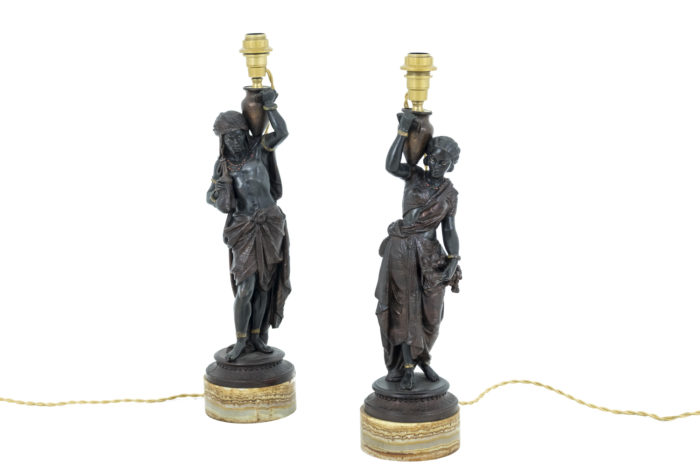 lamps oriental style spelter couple