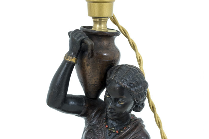 lamps oriental style spelter woman amphora