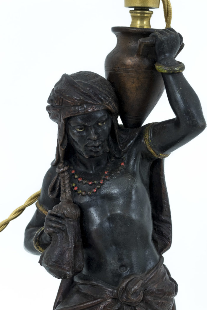 lamps oriental style spelter man amphora